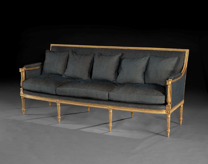 François  Hervé - A rare suite of giltwood furniture, comprising a pair of armchairs and a long sofa | MasterArt